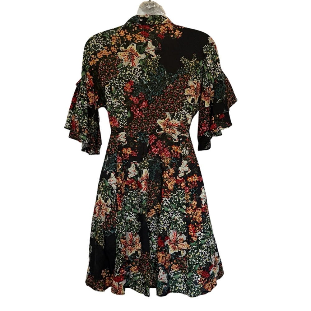 Zara Basic Tropical Print Button Down Mini Dress … - image 7
